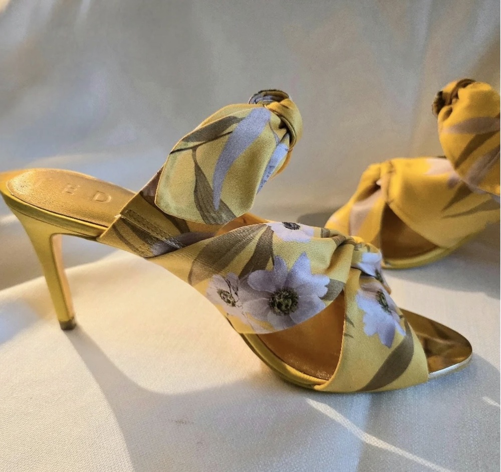 Ted Baker heels in yellow floral silk
